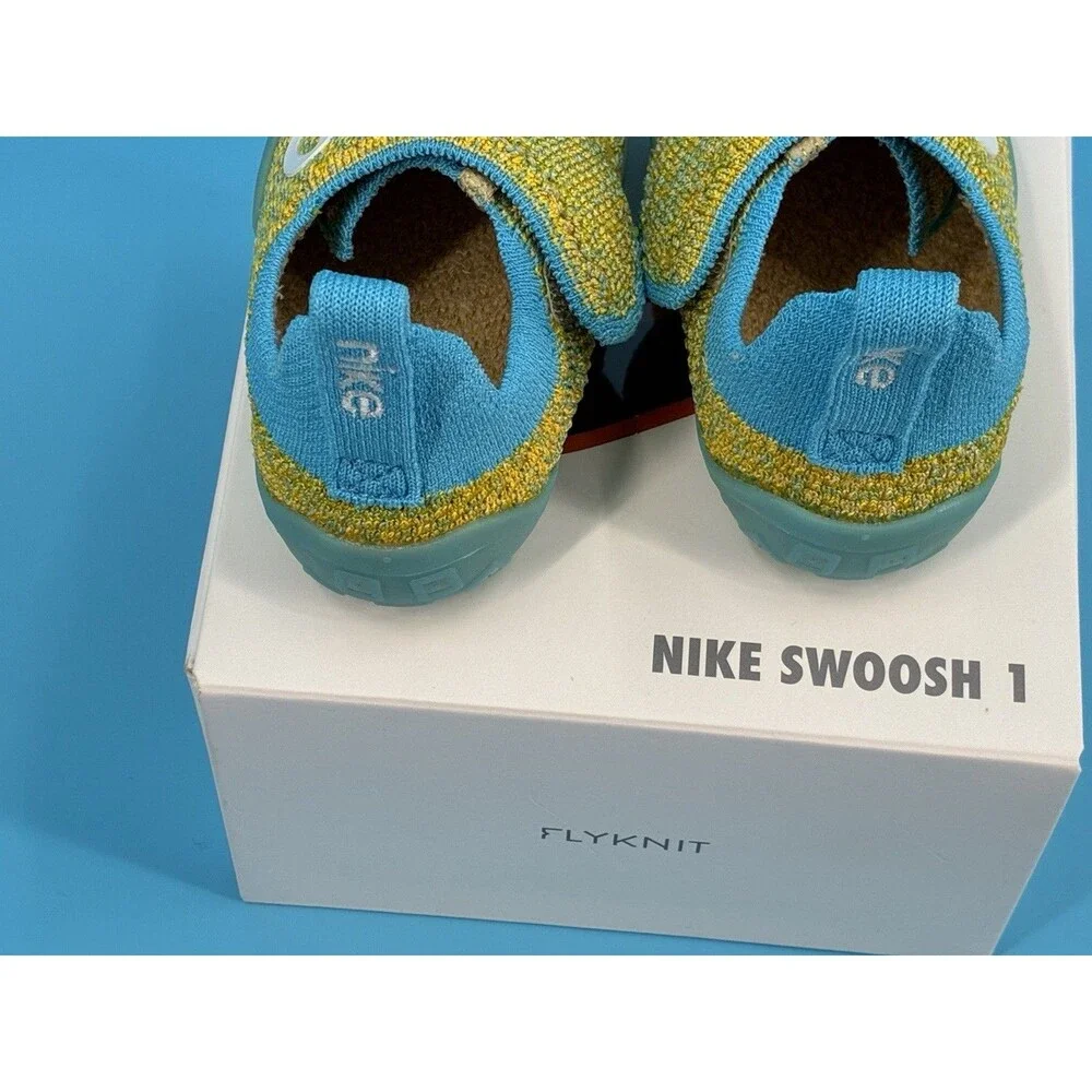 Nike Swoosh 1 TD Team Gold Baltic Blue Baby Toddler Shoes 4C NIB FB3244-700